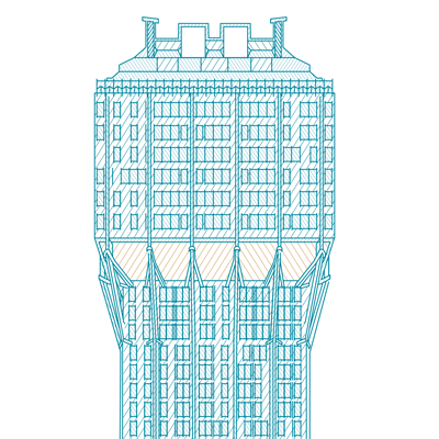 Visuel Italian Desk - DALDEWOLF - détail - Tour Velasca - Hugues de CASTILLO - © Hugues de CASTILLO